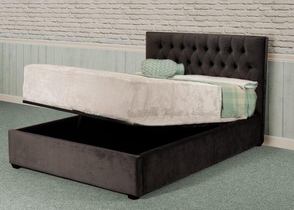 Layla Bed Frame open. Ottoman Bed